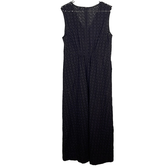 Madewell Eyelet V-Neck Maxi Dress Black size 16 NWT FLAWED - Picture 3 of 8